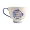 Taza de té de cerámica blanca con patrón de pescado azul en relieve tetera de porcelana blanca sebo de jade tetera grande jianxian taza Item Picture